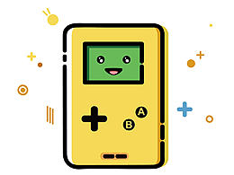 可愛的游戲機......AI做的小練習......向七哥學習.....