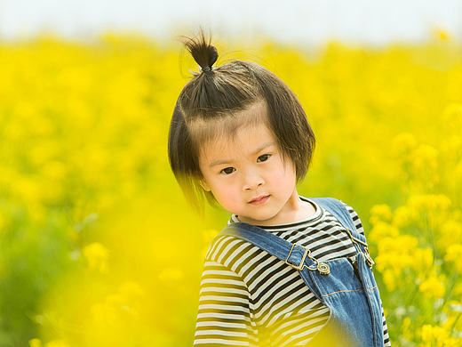带着女儿吓溜达之油菜花拍摄
