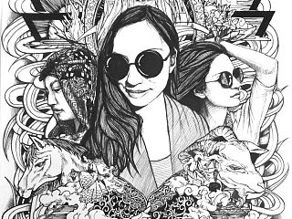 为我的红颜手绘的生日主题海报!