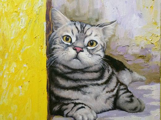宠物画家刘诗洋――慵懒猫咪绘画步骤详情