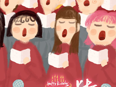 【插画】我请了一堆纸片人为我庆生
