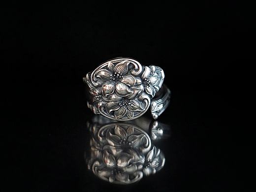 【橙花古董银勺Vintage中古戒指】