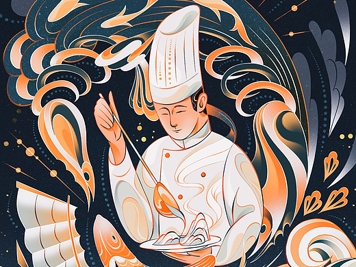 风味人间·渊薮至味｜美食插画品牌设计