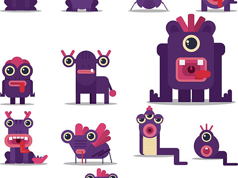 #AI#丑萌小怪兽插画设计