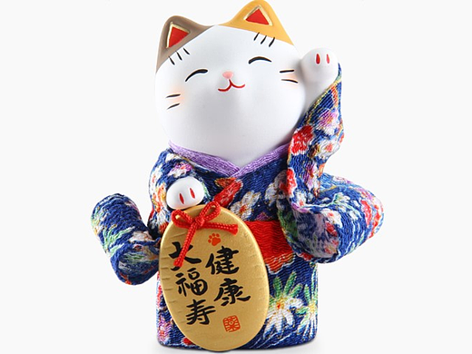 和服招财猫摆件