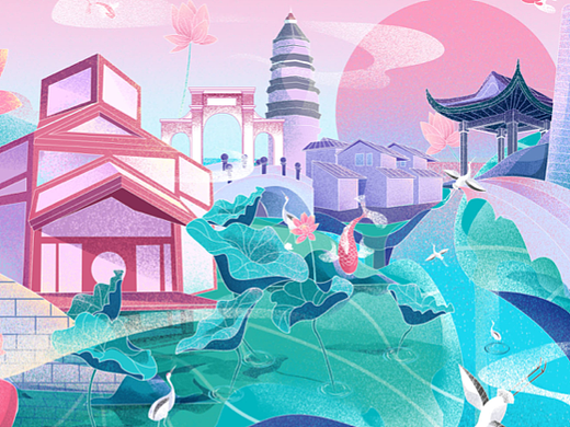 苏州小景（个人主页-ZNjY5NDA4MzI=） - 商业插画 - 站酷设计师野生地瓜精原创素材 - 站酷ZCOOL