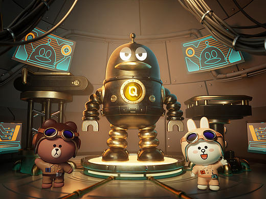 潮玩IP| QQ x LINE FRIENDS 顽艺萌友十周年限定手办