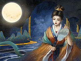 古风人像插画稿件