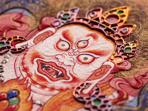 【岩彩唐卡】财神之王（从唐卡吸收艺术营养）