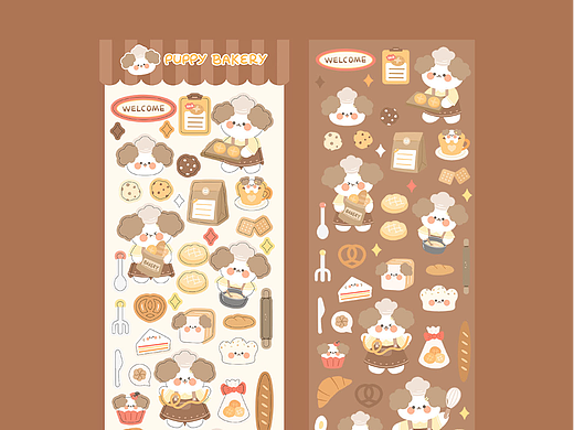 小狗烘培咕卡貼紙（個(gè)人主頁(yè)-ZNjE1MzQ0NDA=） - 商業(yè)插畫 - 站酷設(shè)計(jì)師nomi7原創(chuàng)素材 - 站酷ZCOOL