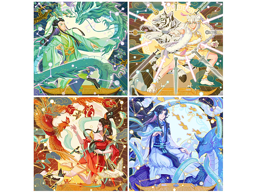 毕设——四神兽皮影插画设计