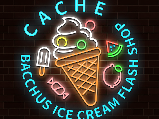 （第十八天）霓虹练习 CACHE 冰激凌快闪店