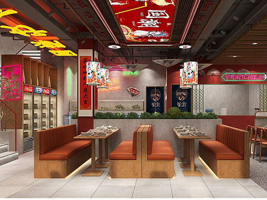 潮酷吸睛的国潮风餐饮店设计