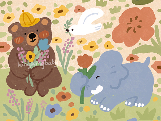 春天主题动物插画