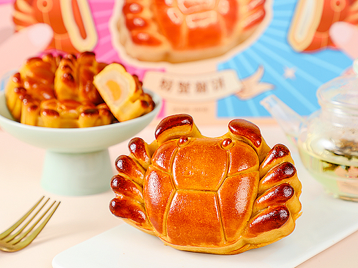 中秋月饼礼盒广式月饼螃蟹谢饼蛋黄月饼莲蓉糕点心流心