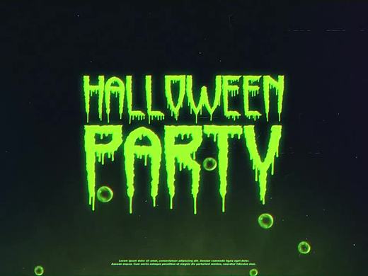 PR模板 | 时尚南瓜灯笼万圣节标志绿色标题展示