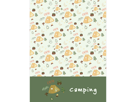 可爱图案设计-露营多欢乐-简约印花
