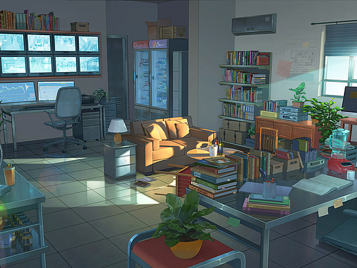 日系场景-监控室