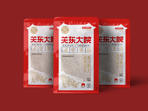 April作品「关东大院」东北五常大米包装设计