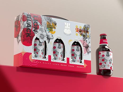 五克氮²×黑狮｜黑狮啤酒礼盒包装设计