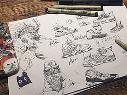 sneaker art for aj&喷泡