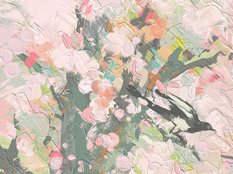 油画风印象春天