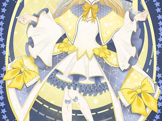 Lolita小裙子插画——霜月朗星