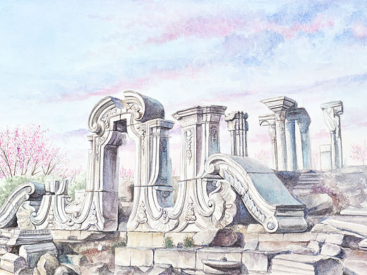 北京水彩风景建筑