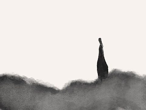 水墨插画|云里舞动