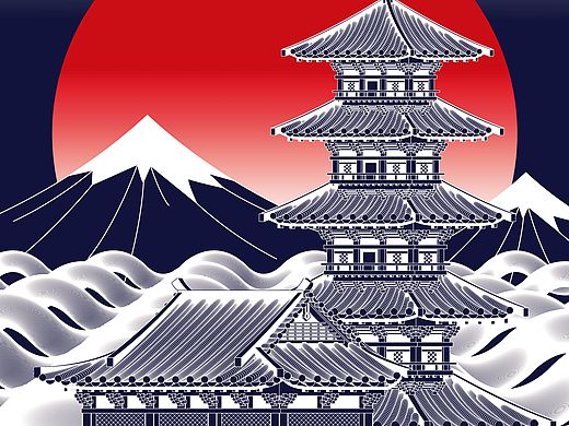 古建筑插画