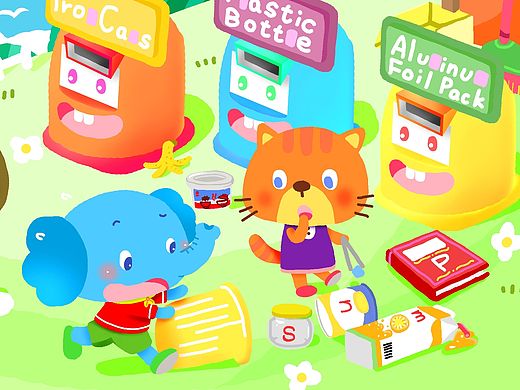 [儿童插画 ]Let’s Recycle环保动起来