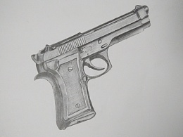 手绘手枪