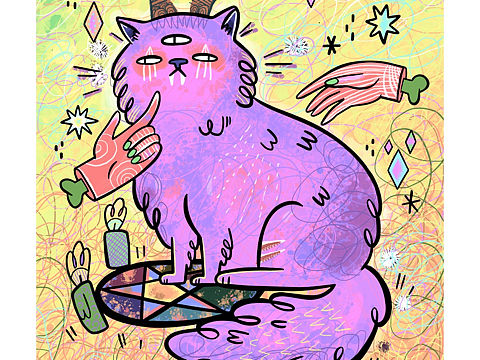 「冥想灵性猫咪」