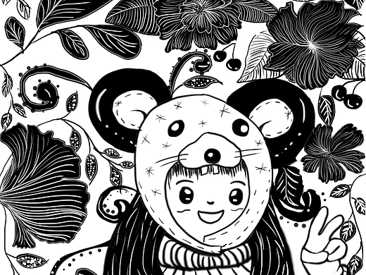 第一幅黑白插画