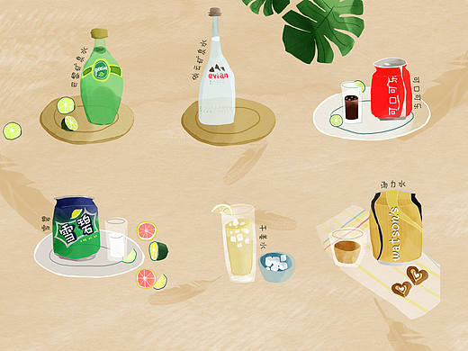 咖啡厅手绘菜单 水彩风格