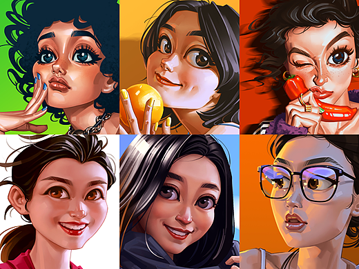 挑战画100个小姐姐1-6/100