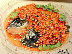 手绘美食——剁椒鱼头