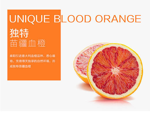 天猫淘宝电商水果橙子【血橙描述详情】版式设计模板