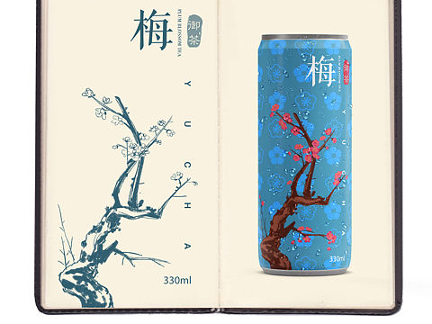 梅花茶' 罐体包装图案设计（个人主页-ZMjY4NTQ2ODQ=） - 品牌 - 站酷设计师不咕文化原创素材 - 站酷ZCOOL