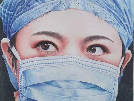 圆珠笔画——最美的眼