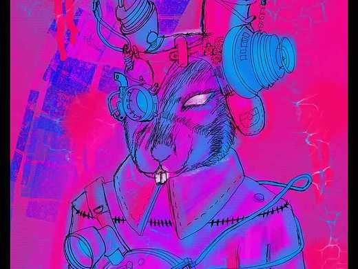 蜡笔涂鸦风哥特兔