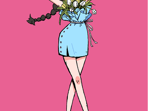 《郁金香花束女孩》