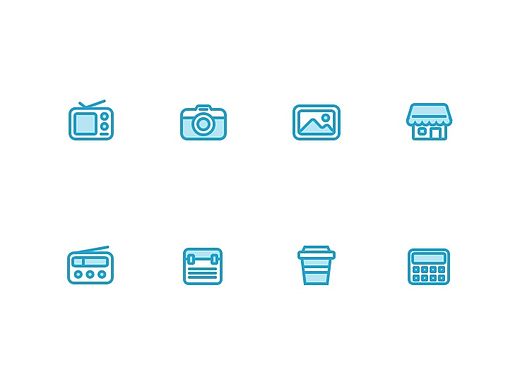 blue little icons