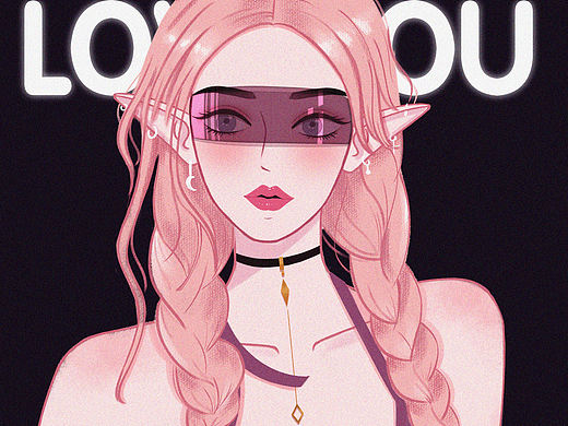 精灵少女插画头像