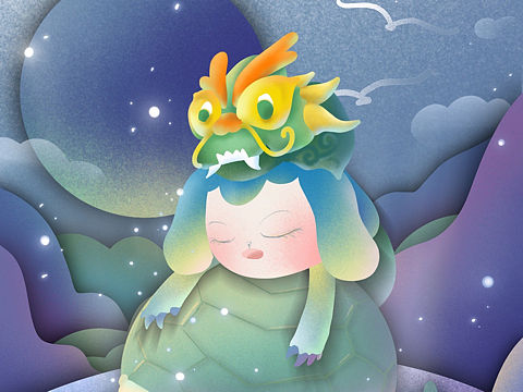 procreate绘画练习—小灵与她的朋友们