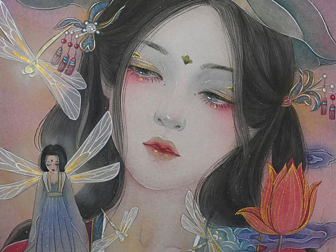 水彩古风人物