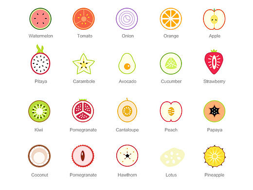 一组水果类图标