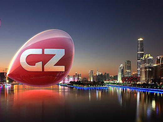 广州综合频道实景logo城市雕塑