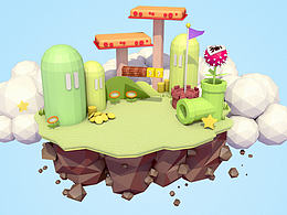 C4D-Mario-inspired island