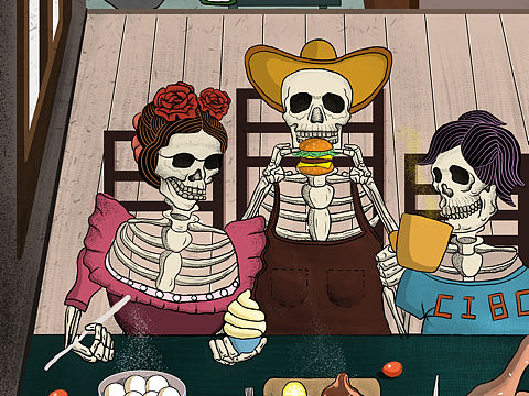 羡慕不长胖的骷髅宝宝